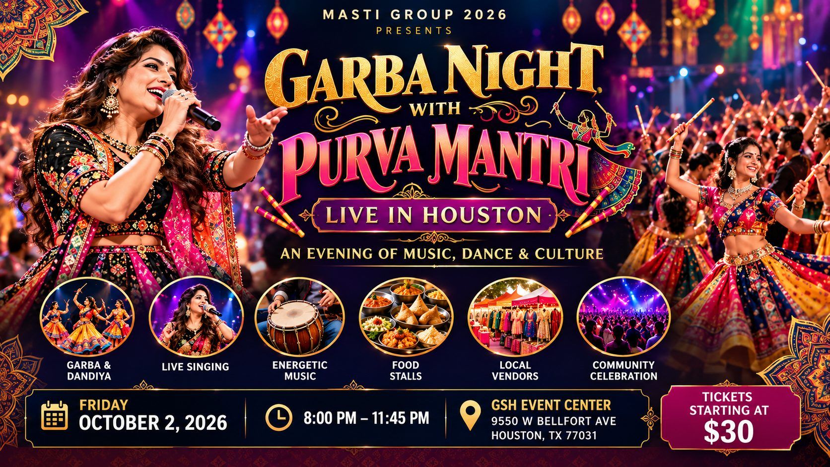Garba Night With Purva Mantri Live in Houston
